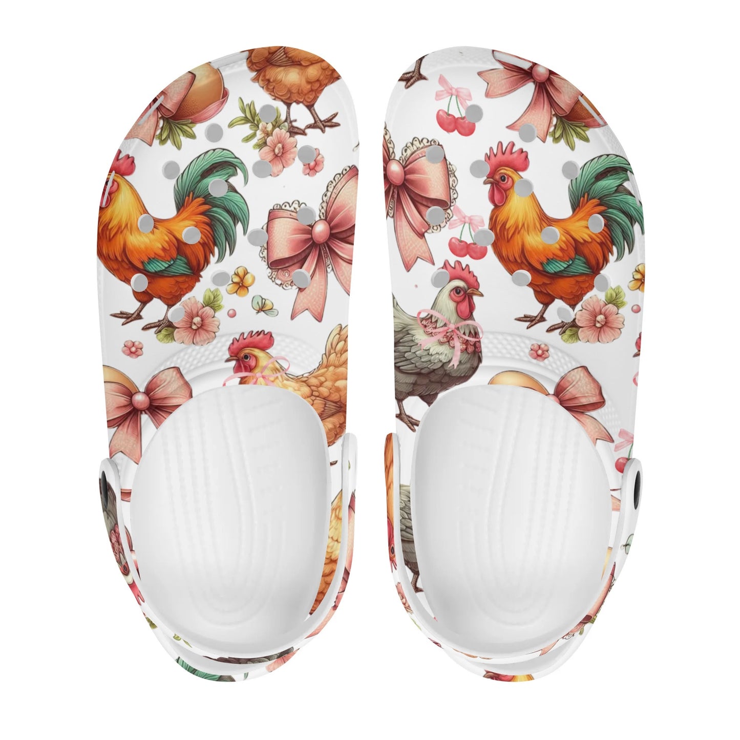 Chicken Pattern Clogs Animal Print Clogs for Womens All Over Printing Classic Sandals