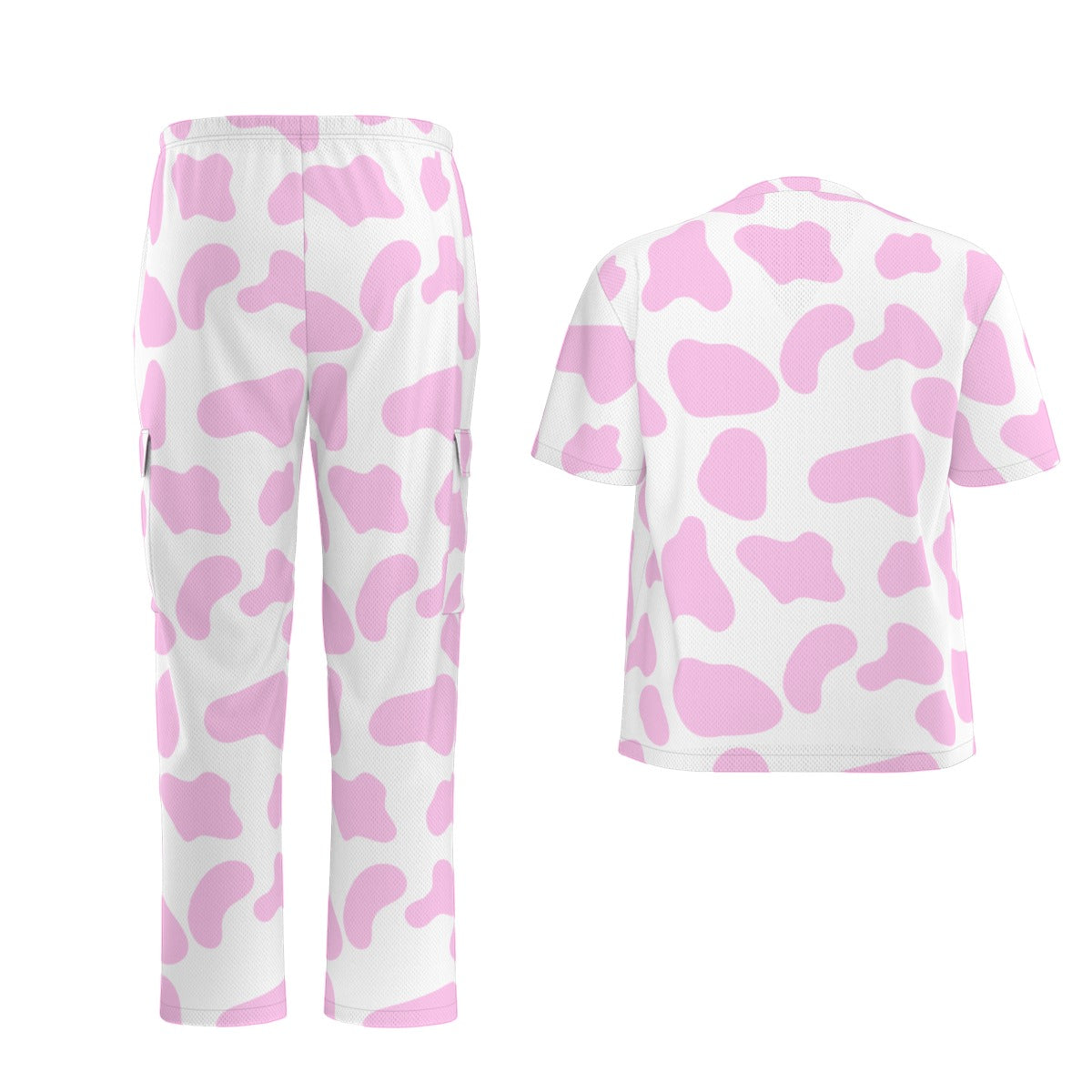 Pink Cow Print Scrubs Cow Pattern Scrub Set Hospital Scrubs Nursing Scrubs Unisex Scrub Set|Birdseye