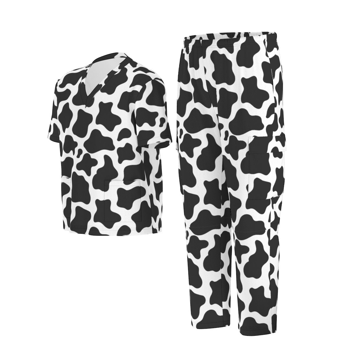 Cow Print Scrubs Hospital Scrubs Cow Pattern Nursing Scrubs Cow Spots Scrubs