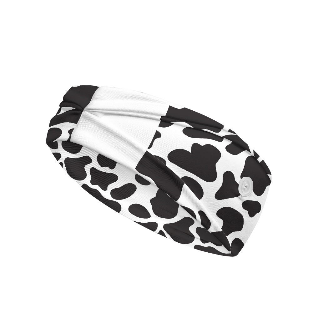 Cow Print Head Band Nurse button headband