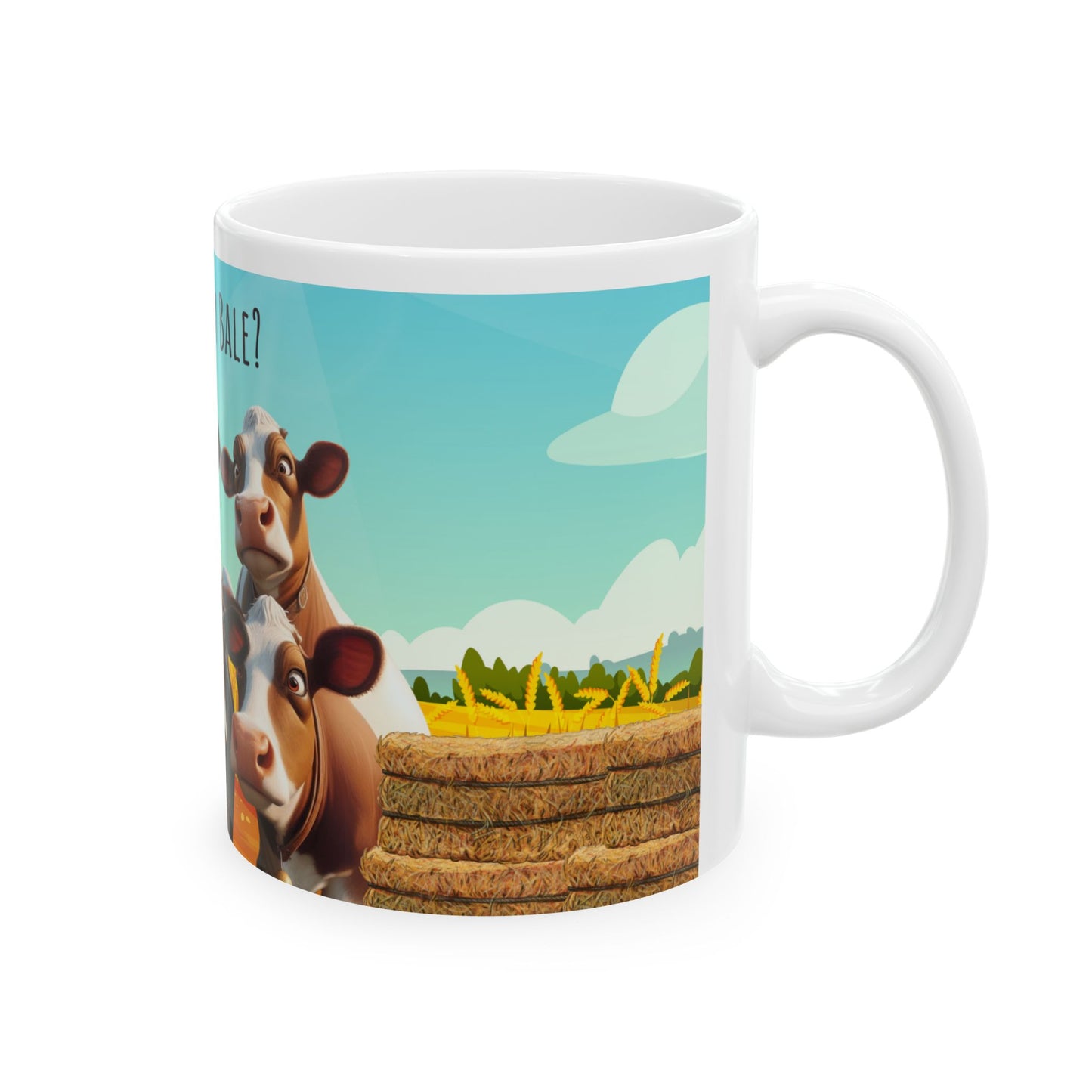Cow Humor Ceramic Mug, Funny Farmhouse Coffee Cup, Gift for Cow Lovers, Cute Animal Mug, Perfect for Farm Themed Kitchen
