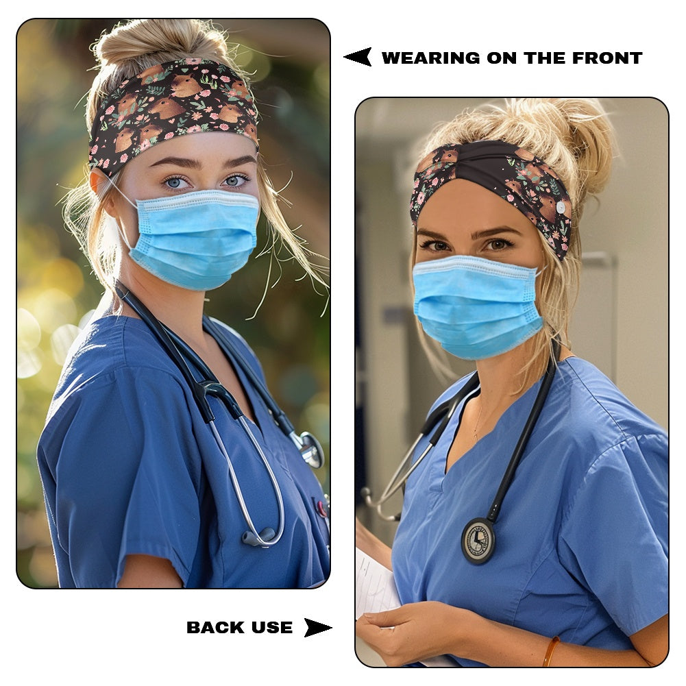 Nurse button headband Capybara