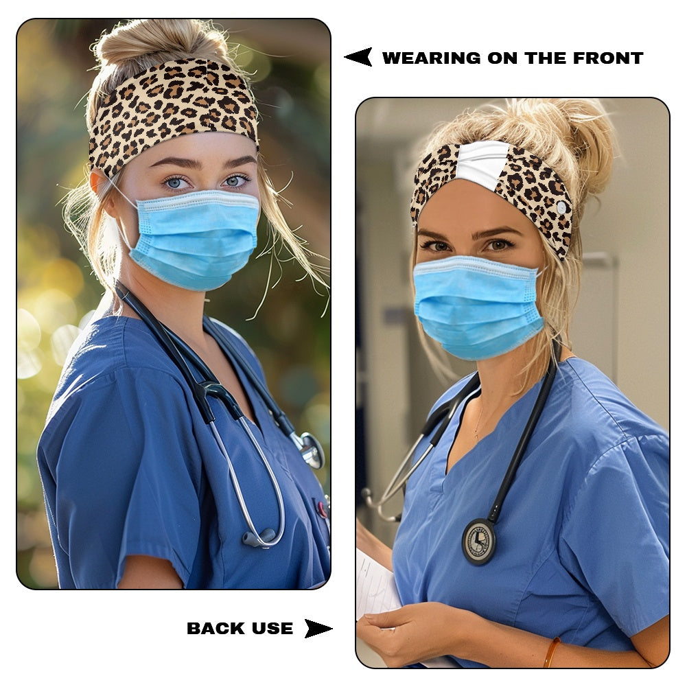 Lepard Print Nurse button headband