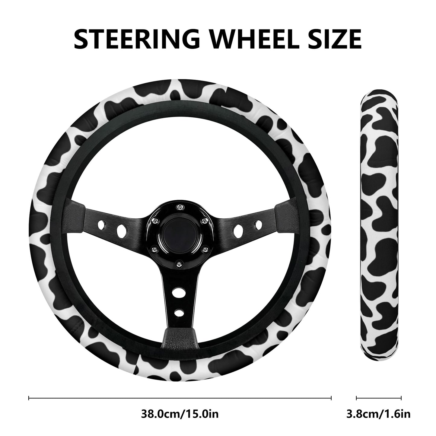 Cow Print Car Steering Wheel Covers