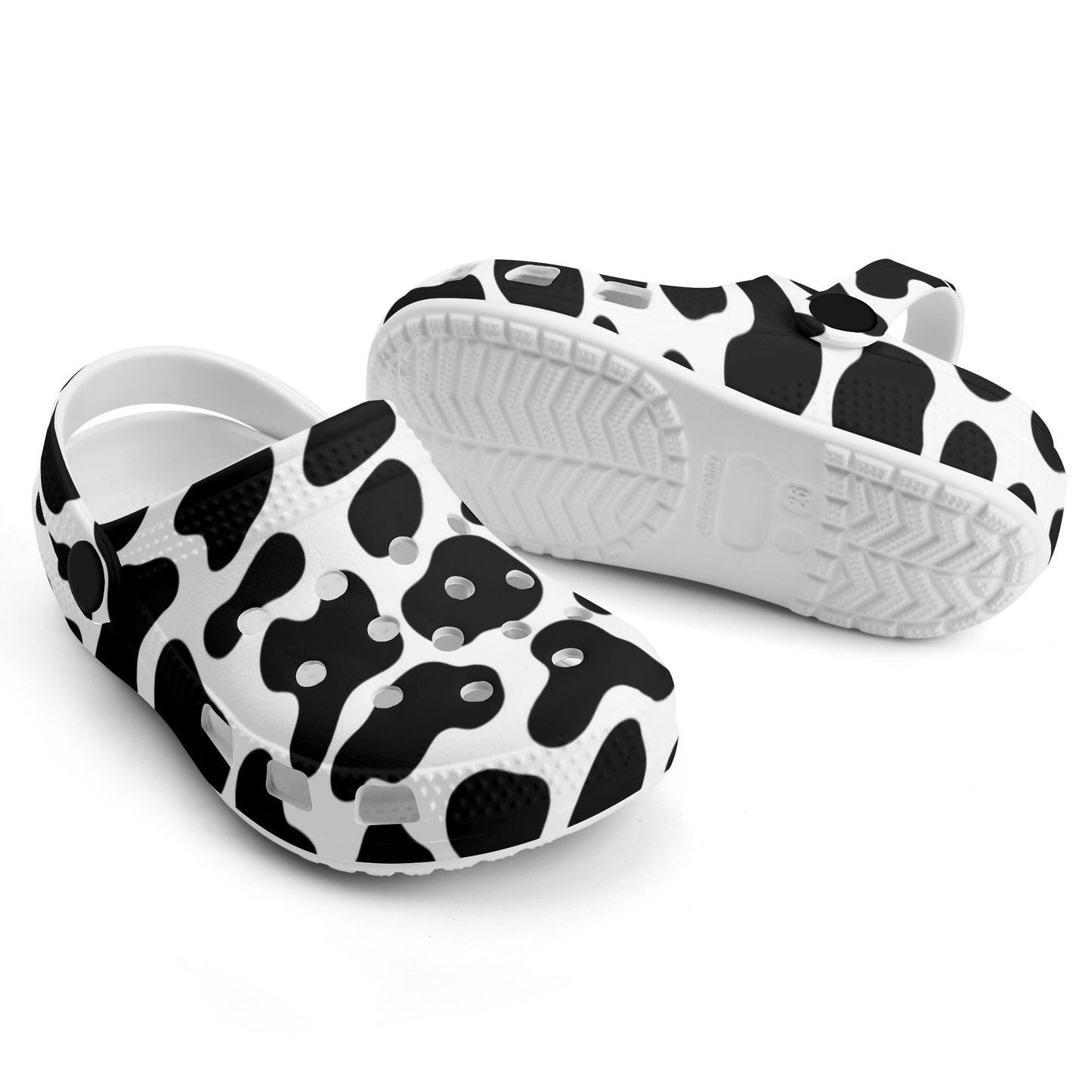 Cow Print Clogs Kids All Over Printing Classic Clogs