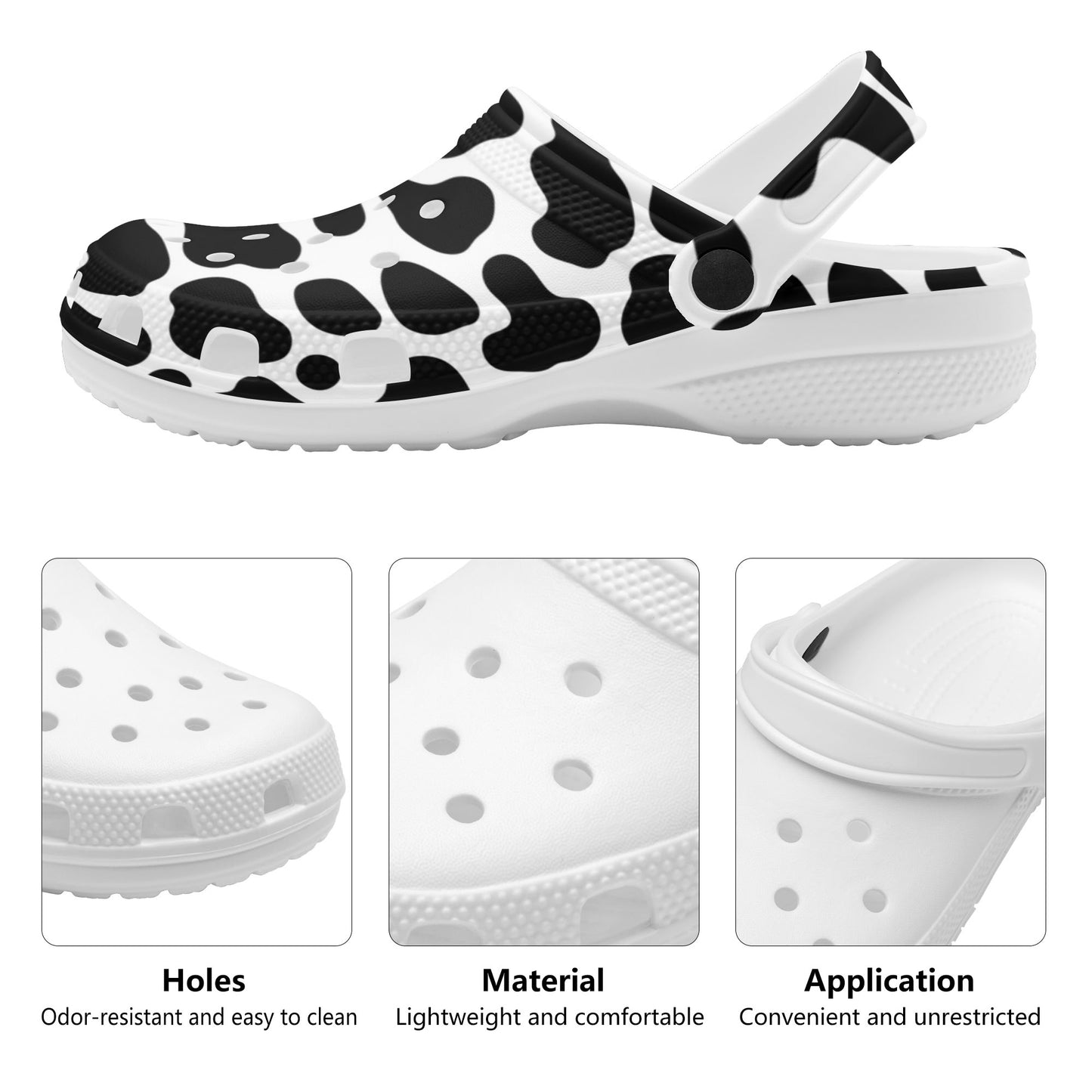 Cow Print Clogs Mens All Over Printing Classic Clogs