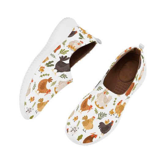 Chicken Pattern Nurse Shoes Animal Print Womens Nursing Slip On Shoes