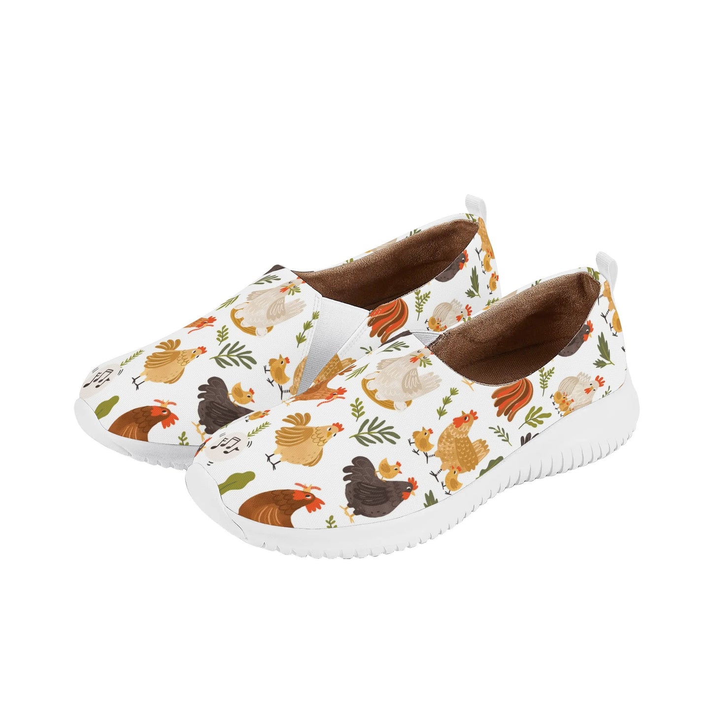 Chicken Pattern Nurse Shoes Animal Print Womens Nursing Slip On Shoes