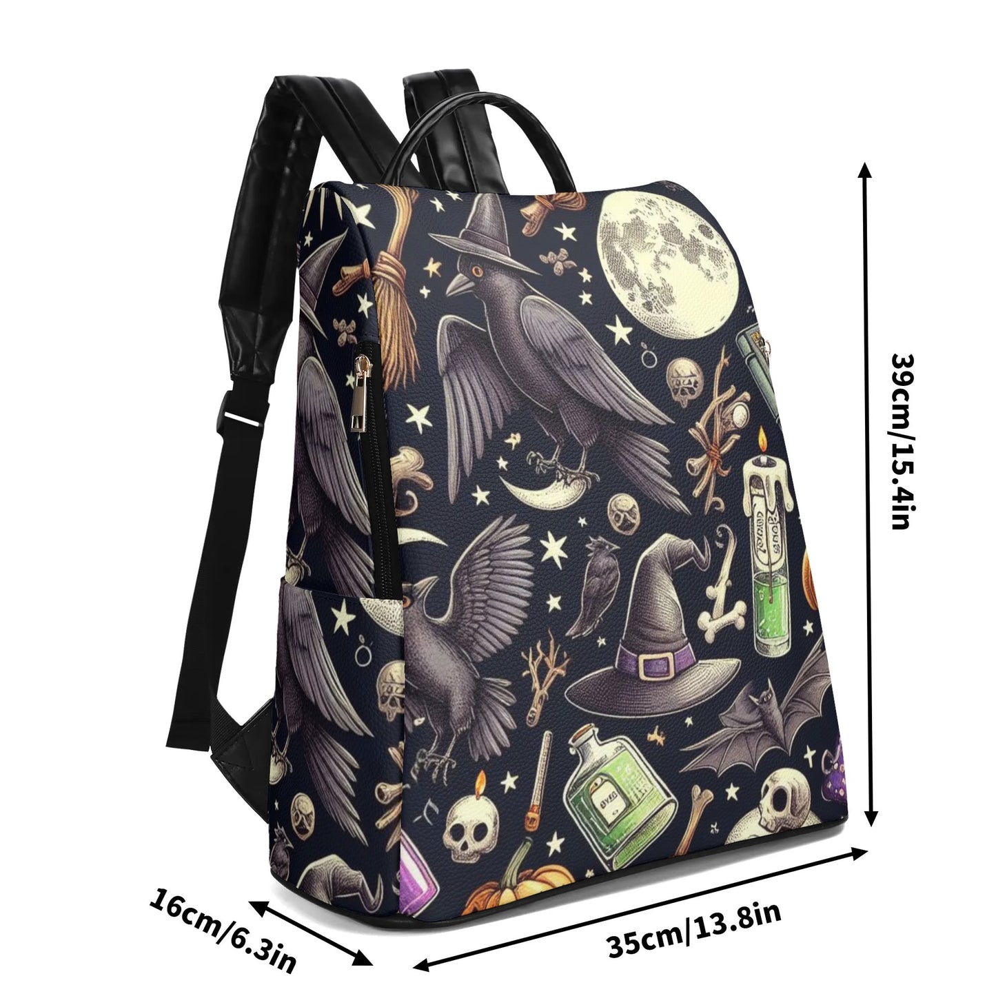 Witchy Bag Gothic Bag New Travel PU Daypack Anti-theft Backpack