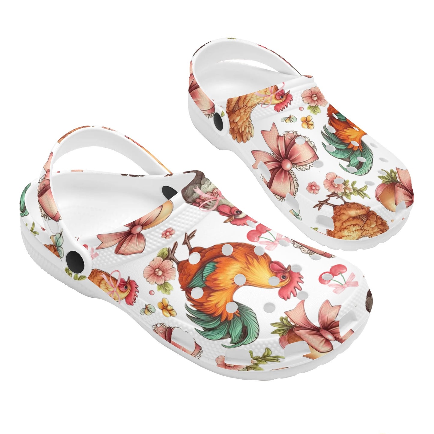 Chicken Pattern Clogs Animal Print Clogs for Womens All Over Printing Classic Sandals