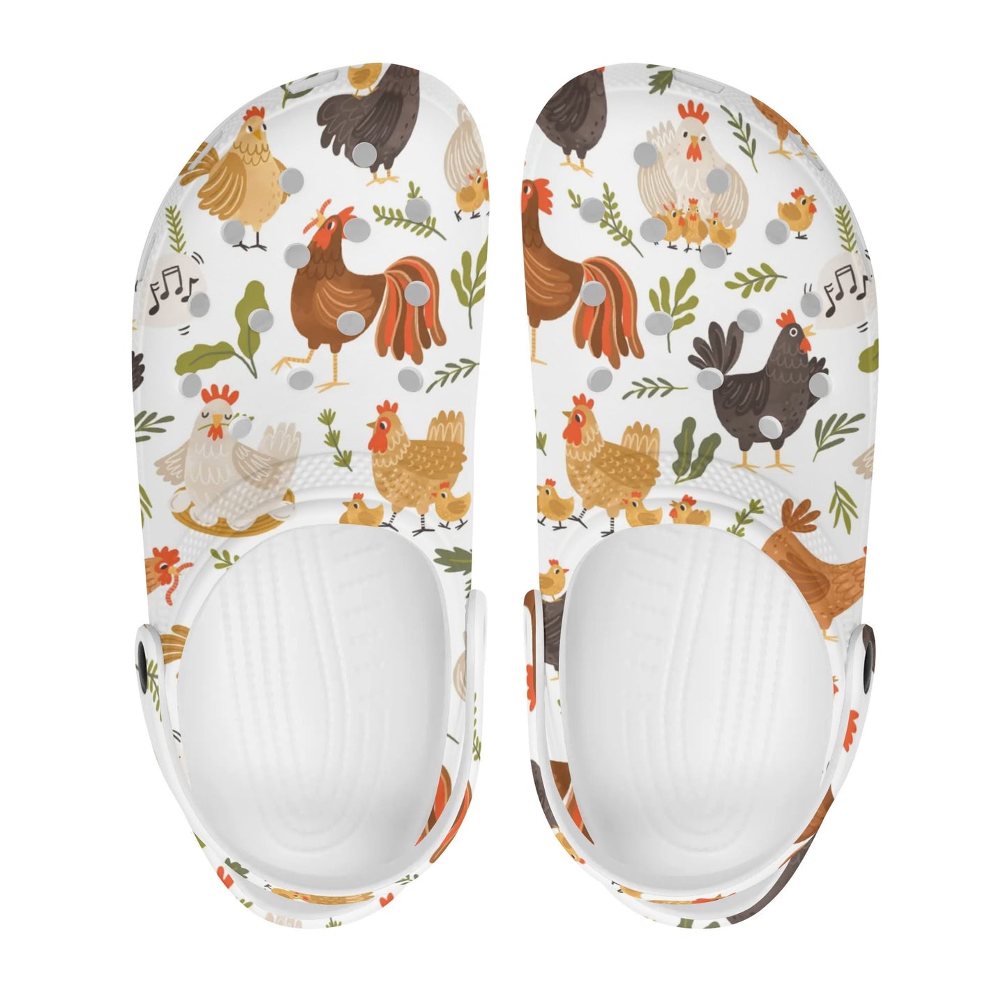 Chicken Pattern Clogs Farm Animal Clogs Womens All Over Printing Classic Sandals