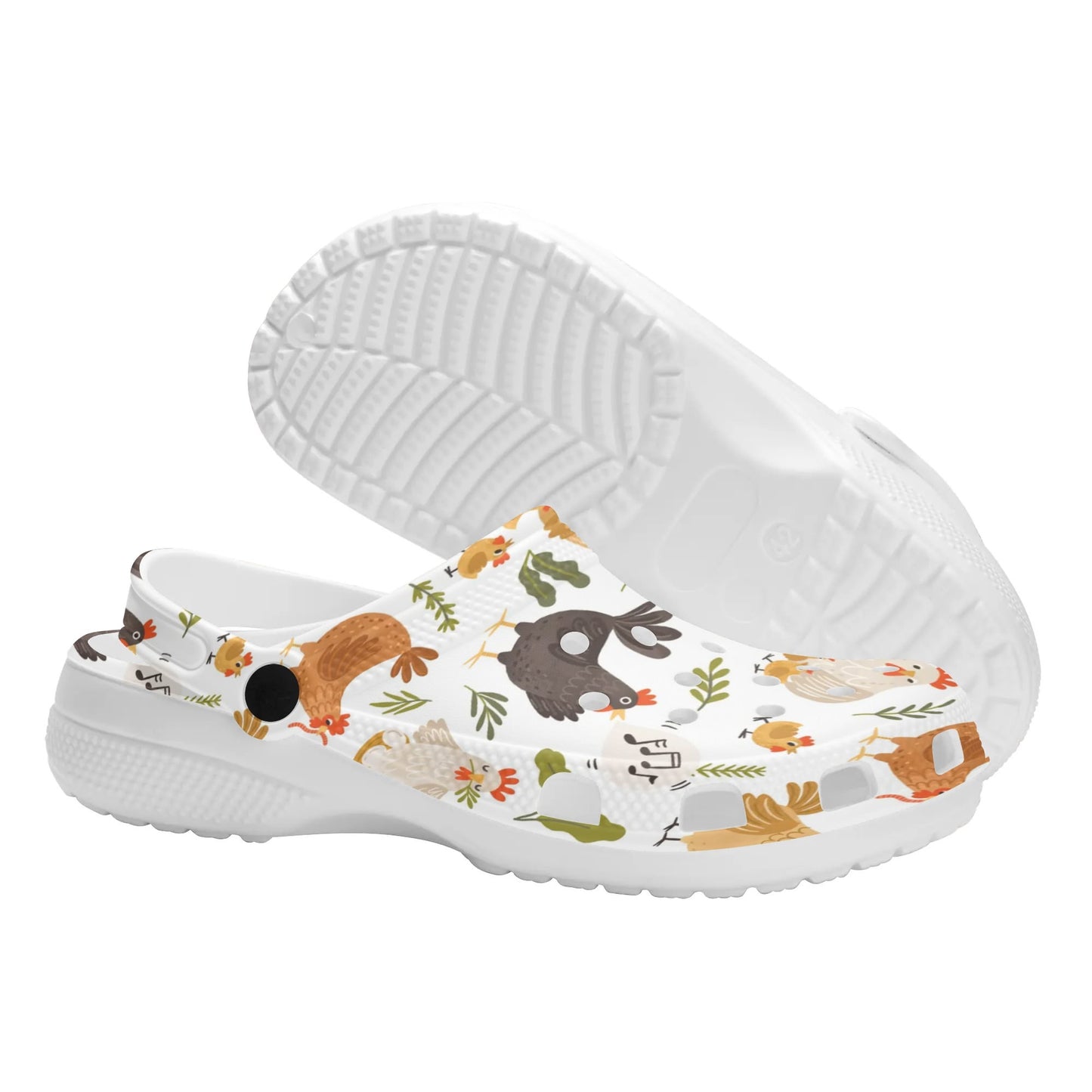 Chicken Pattern Clogs Farm Animal Clogs Womens All Over Printing Classic Sandals