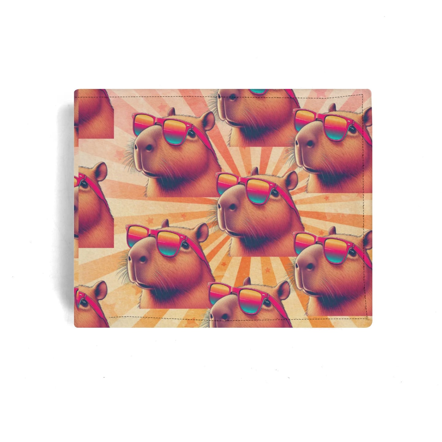 Capybara Wallet Cute Capybara Gift Mens Minimalist PU Leather Wallet Paper Folded Wallet