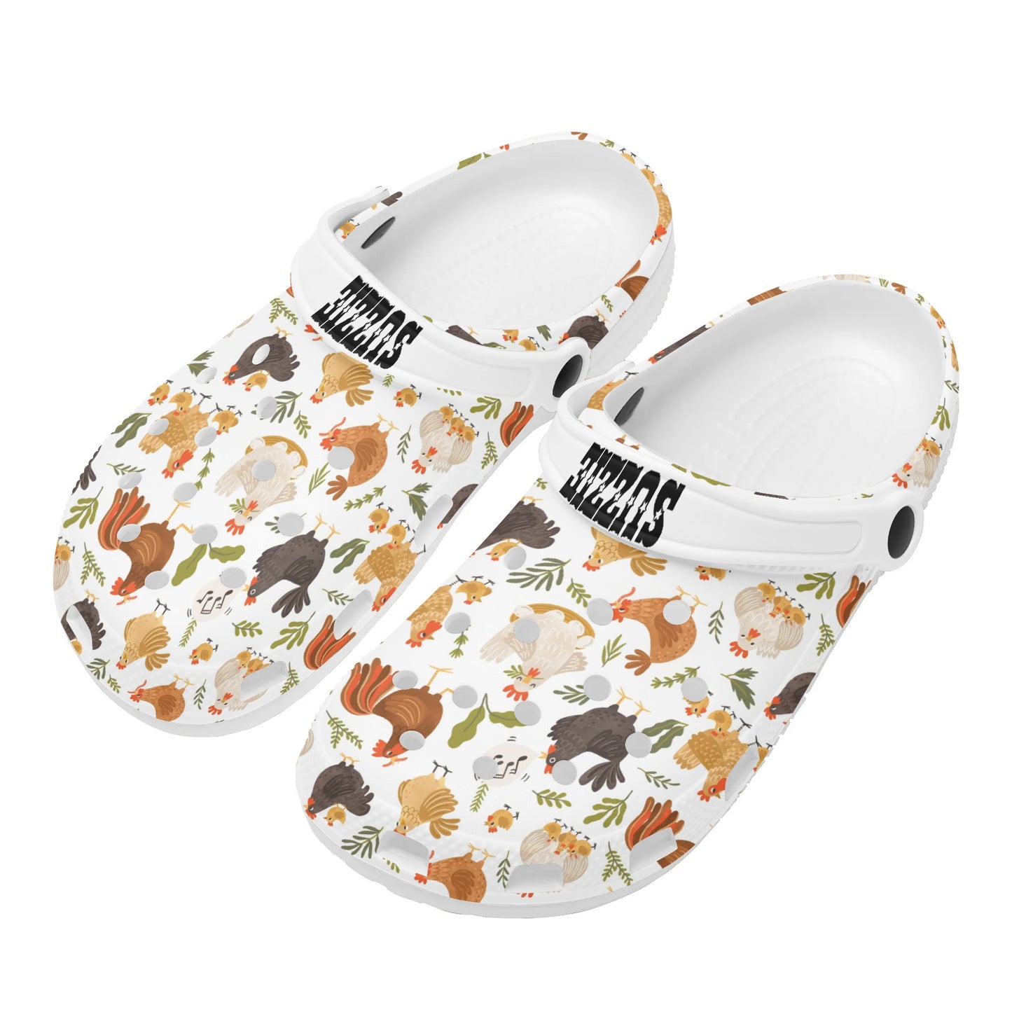 Chicken Pattern Clogs Farm Animal Clogs Womens All Over Printing Classic Sandals