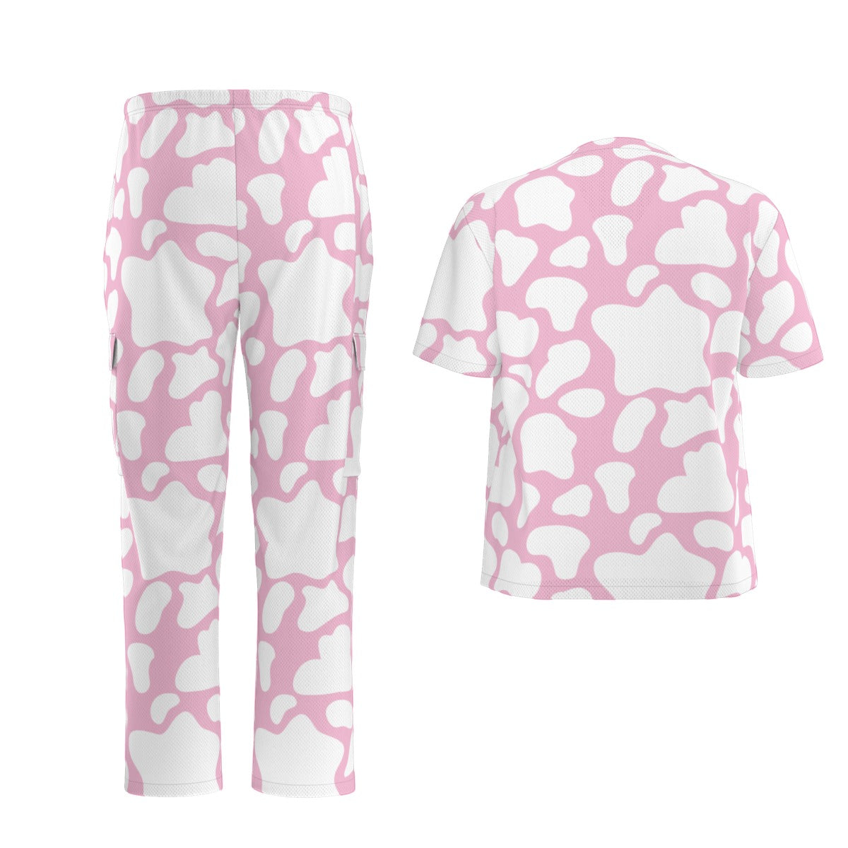 Pink Cow Print Scrubs Nursing Cow Spot Scrub Set Hospital Scrubs Strawberry Cow Print Scrubs