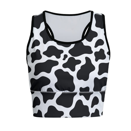 Cow Print Women's Sports Bra|210GSM Cow Pattern Bra Cow Print Bra