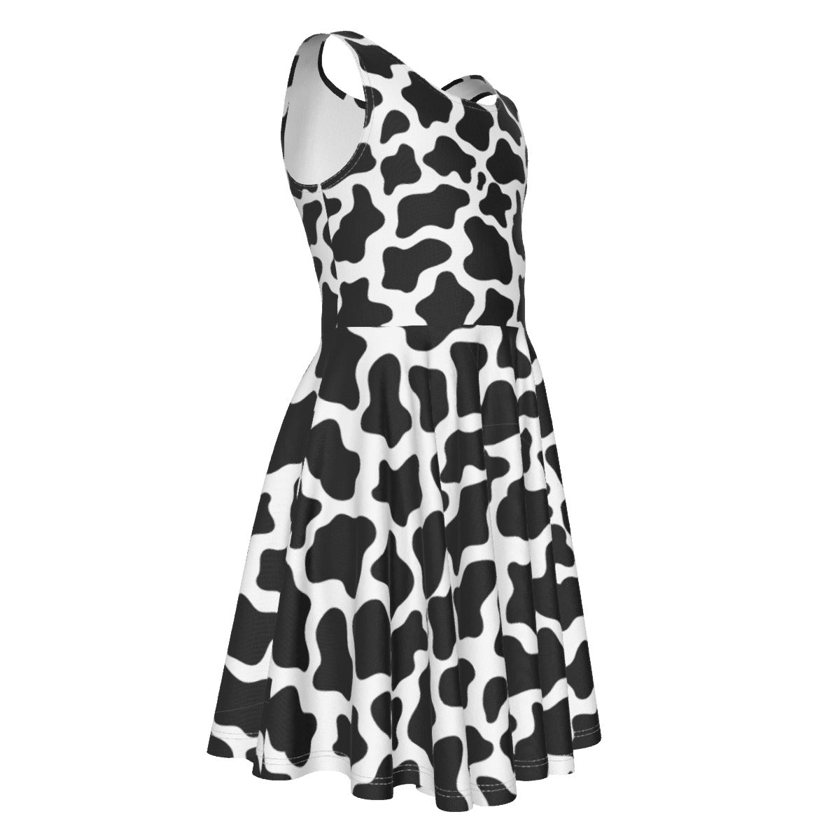 Cow Print Dress Cow Pattern All-Over Print Kid's Sleeveless Vest Dress