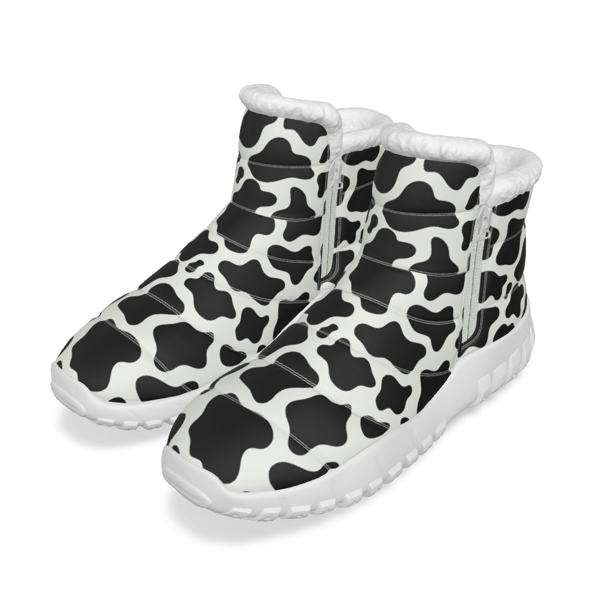 Cow Print Snow Boots Cow Pattern All-Over Print Women's Zip-up Snow Boots