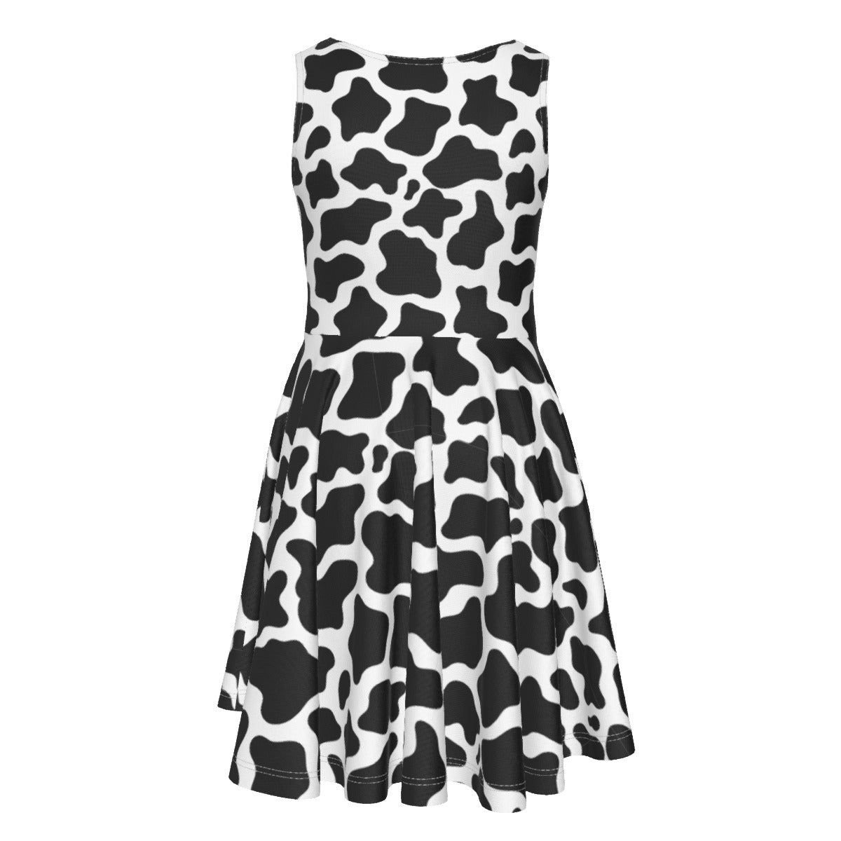 Cow Print Dress Cow Pattern All-Over Print Kid's Sleeveless Vest Dress