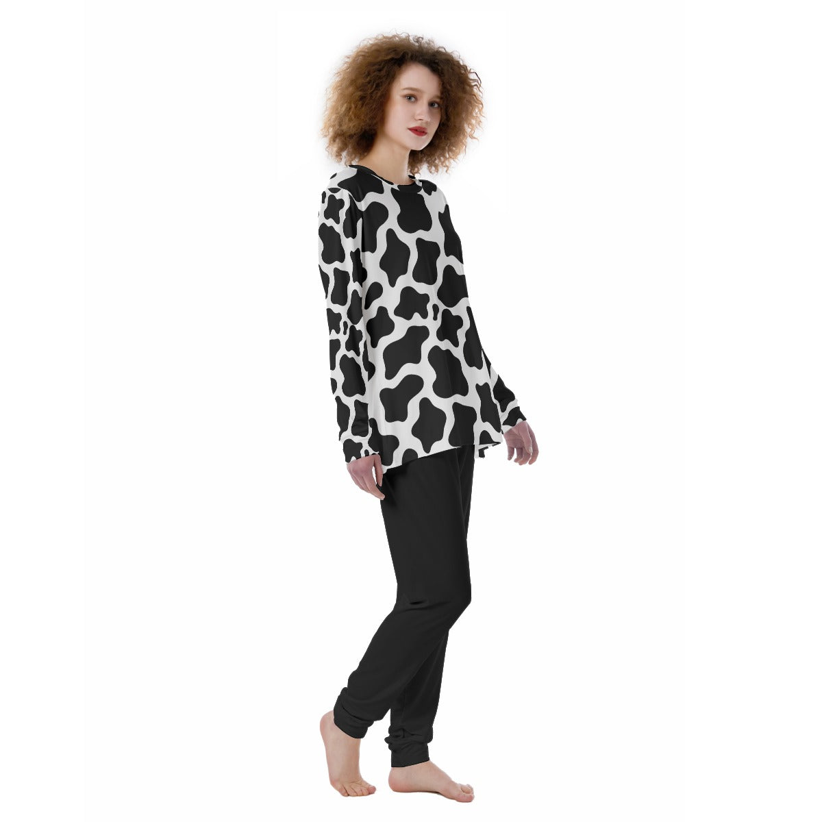 Cow Print PJ's Cow Pattern All-Over Print Women's Pajamas