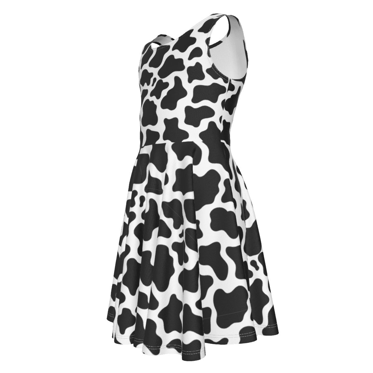 Cow Print Dress Cow Pattern All-Over Print Kid's Sleeveless Vest Dress