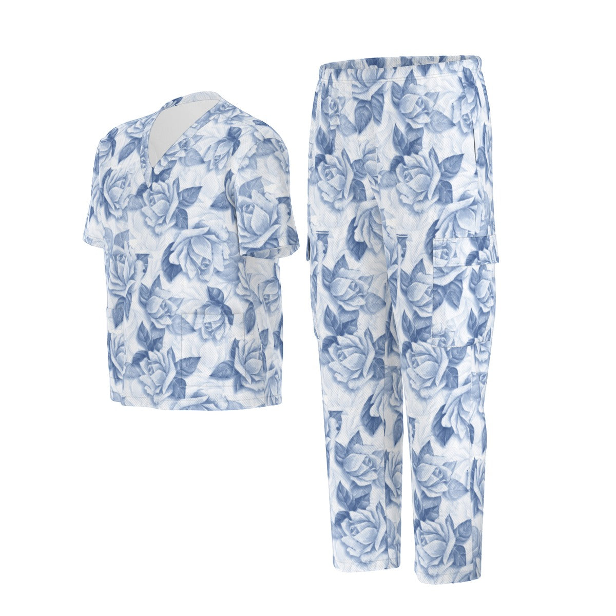 Scrubs Set for Women Flower Scrubs Floral Scrubs Nurses Scrub Set