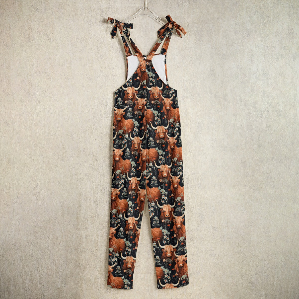 Highland Cow Print Jumpsuit Cow Pattern All-Over Print Women's Jumpsuit