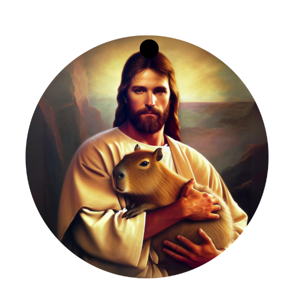 Capybara Christmas Ornament Jesus Holding Capybara Cute Capybara Gift