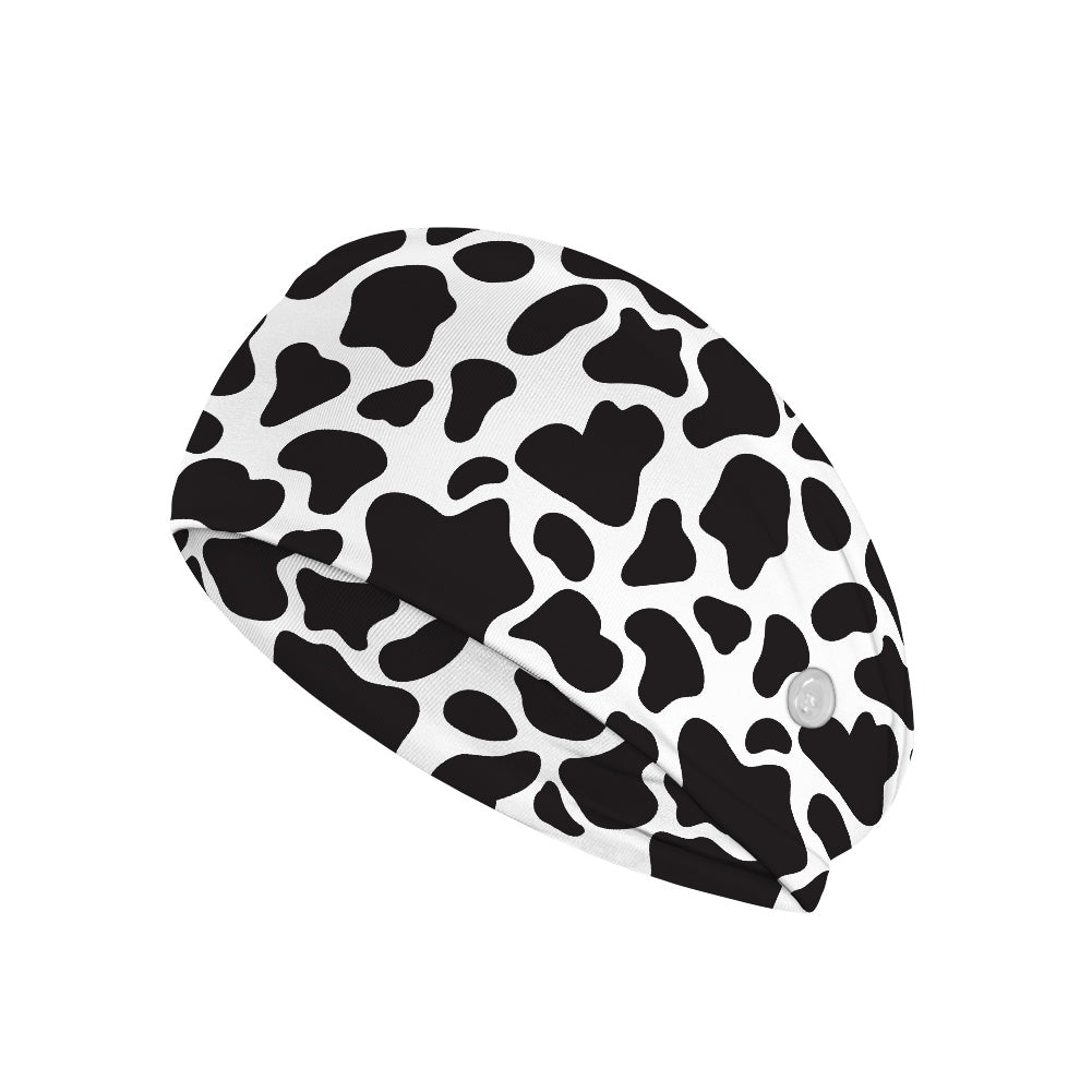 Cow Print Head Band Nurse button headband