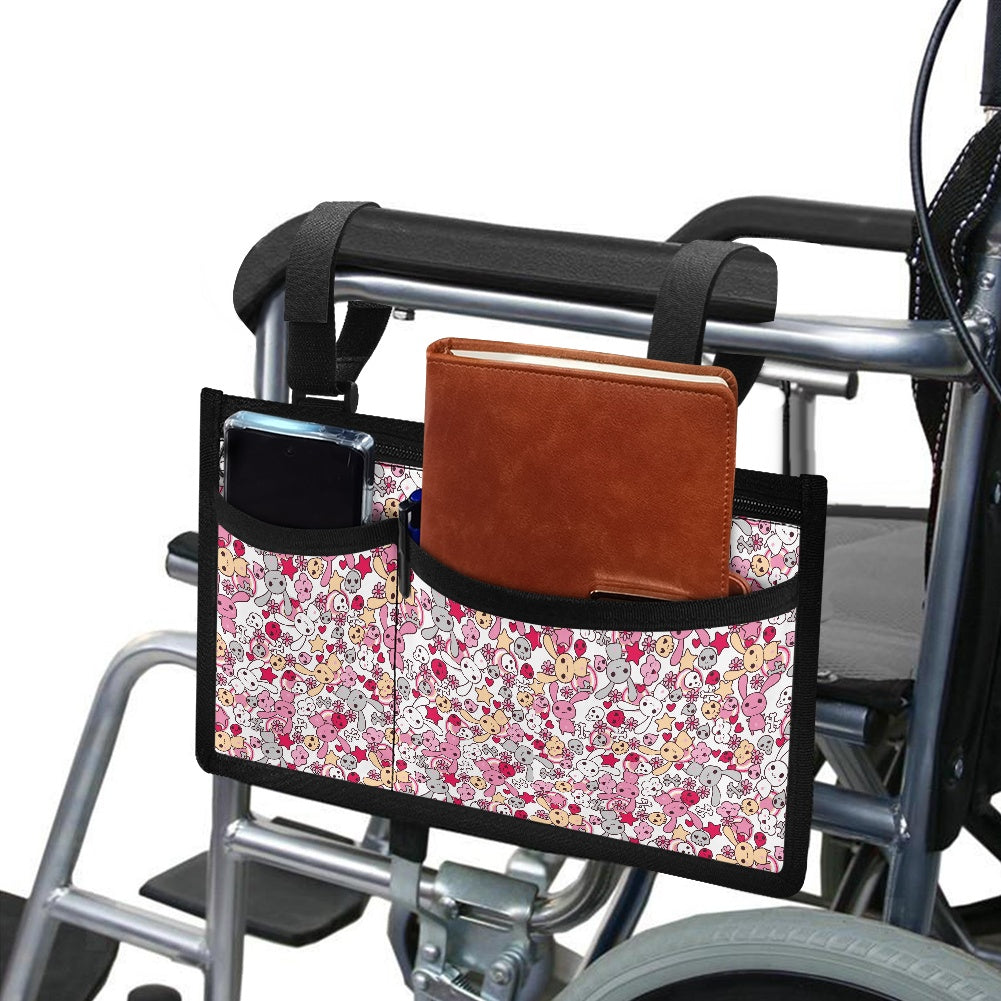 Skull Goth Wheelchair armrest side hanging storage bag