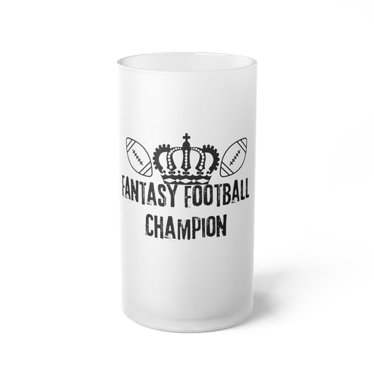 Fantasy Football, Football, Sports, Championship, Play Offs Frosted Glass Beer Mug