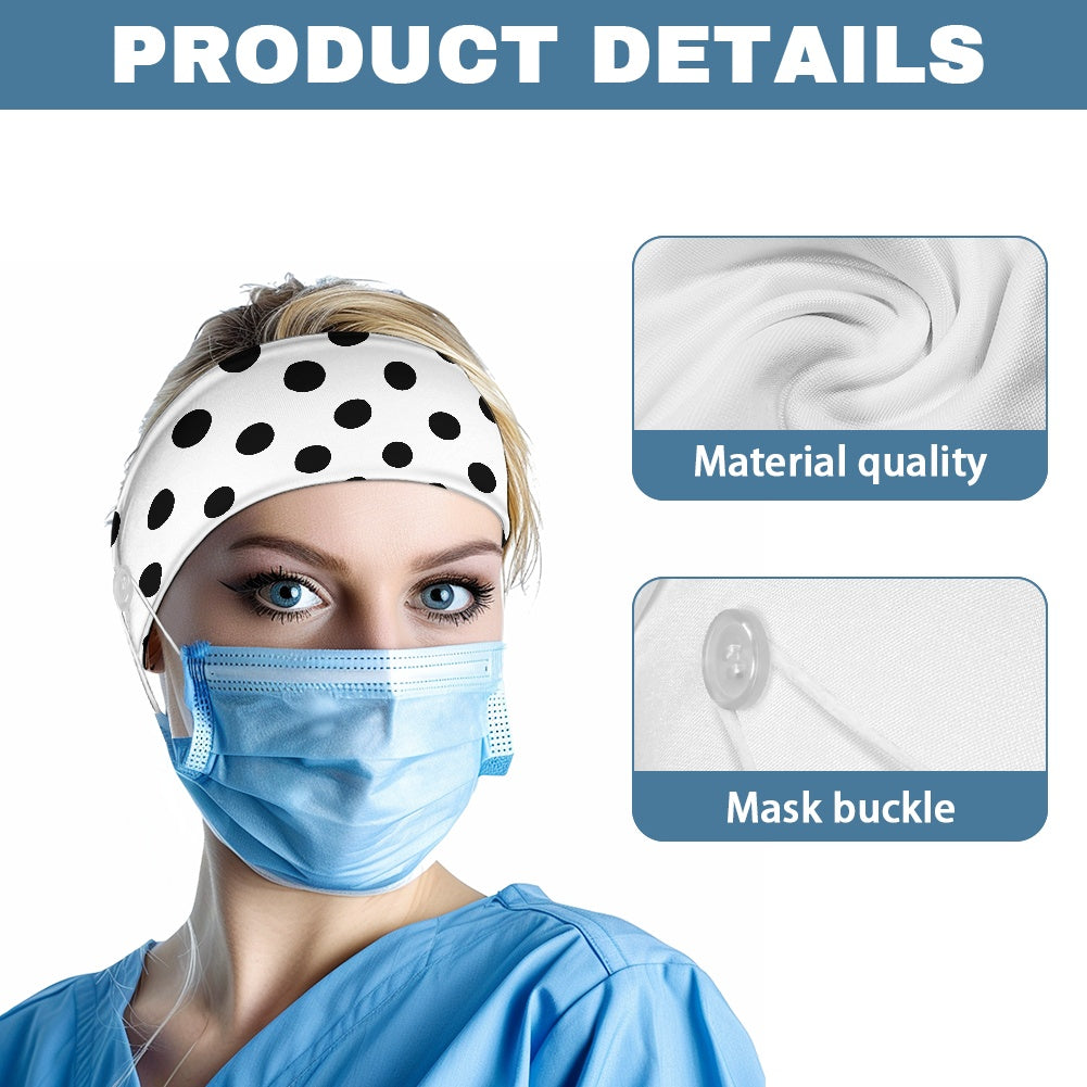 Poka Dot Nurse button headband