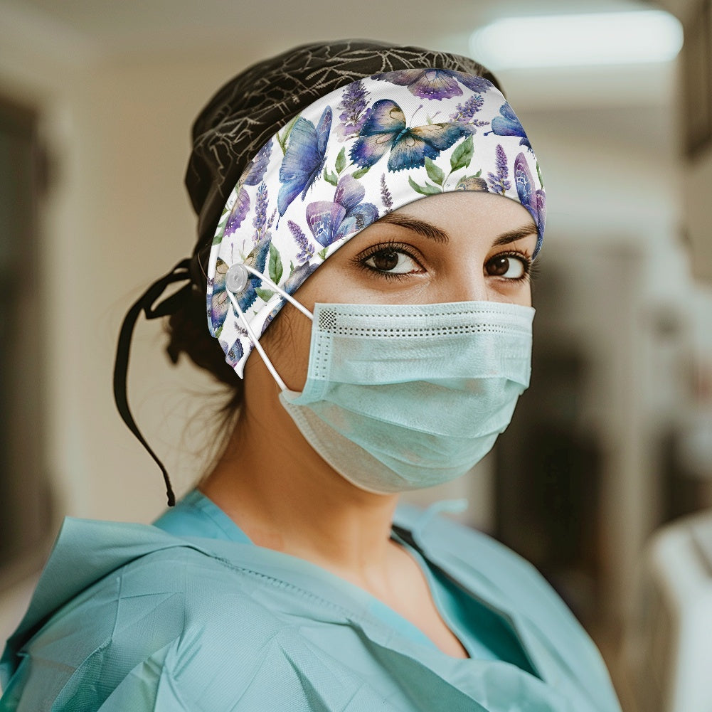 Butterfly Nurse button headband