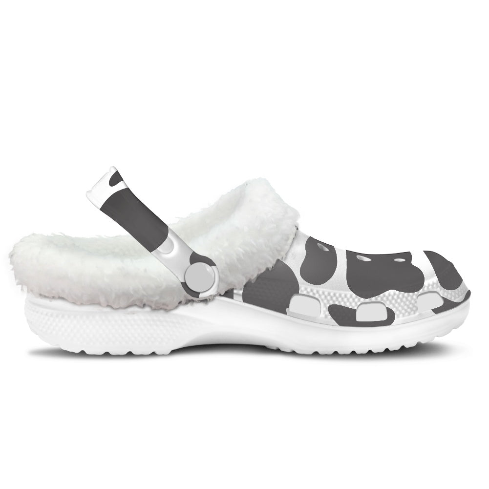 Cow Print Clogs Fuzzy Crocs