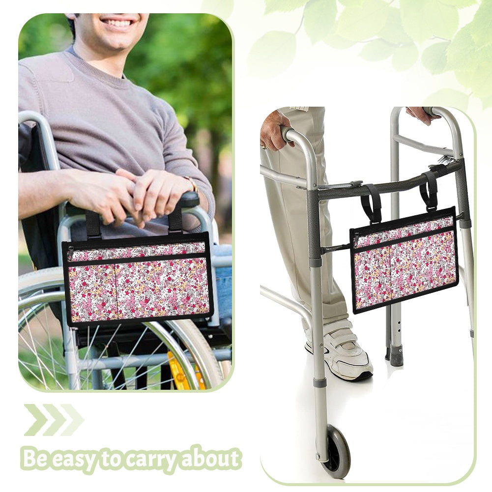 Skull Goth Wheelchair armrest side hanging storage bag