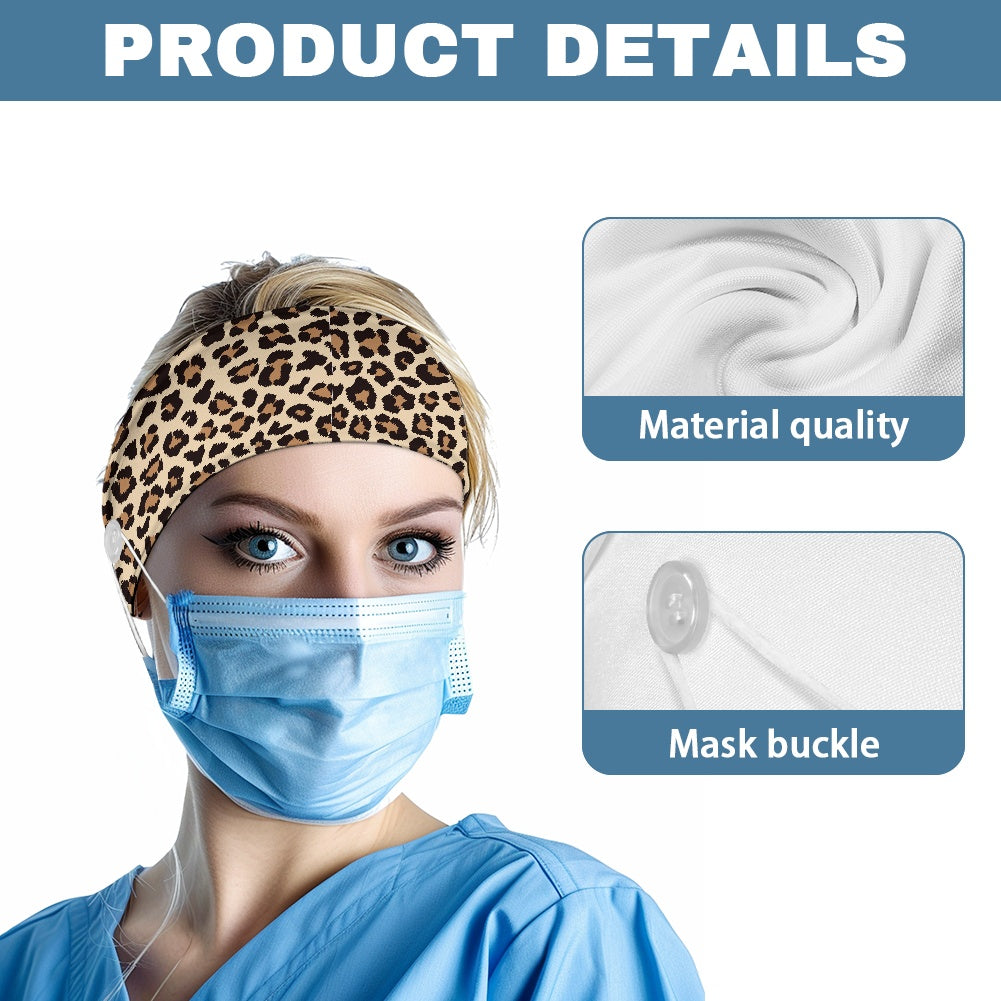 Lepard Print Nurse button headband