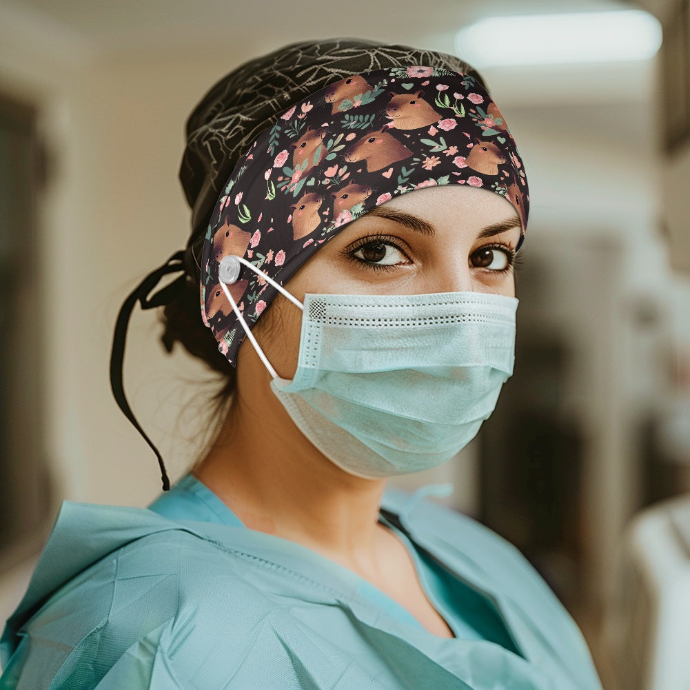 Nurse button headband Capybara