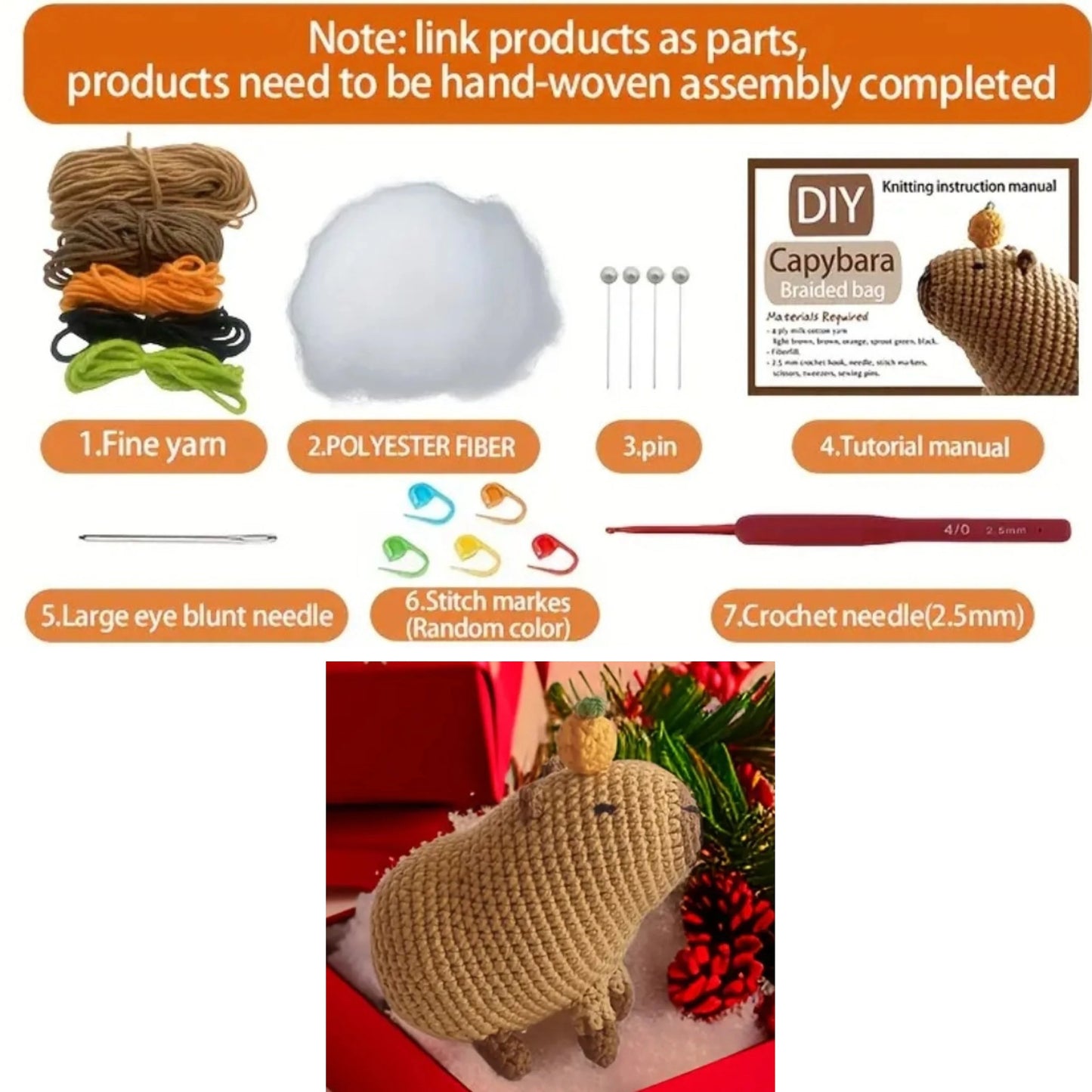 Capybara Crochet Kit Capybara Craft Kit Cute Capybara Gift