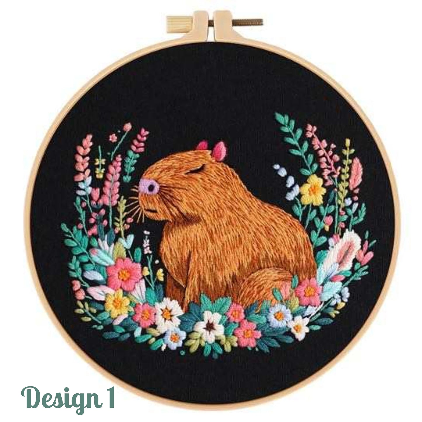 Capybara Embroidery Kit Capybara Craft Kit Capybara Gift