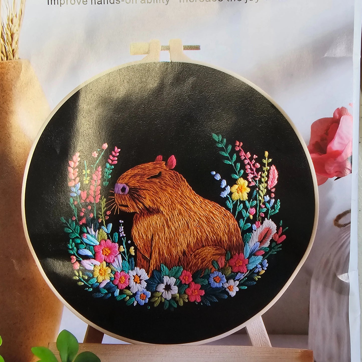 Capybara Embroidery Kit Capybara Craft Kit Capybara Gift